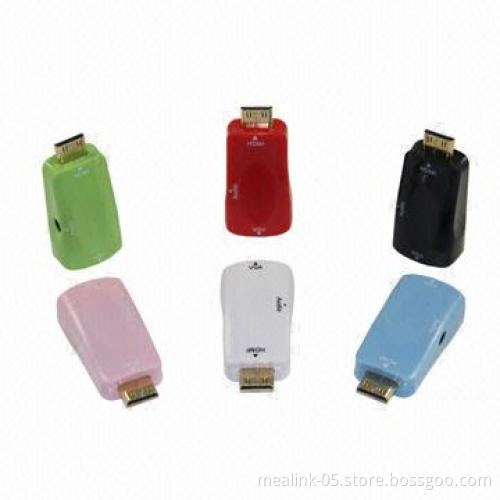 Mini HDMI to VGA female + audio conversion adapter, ultra small size